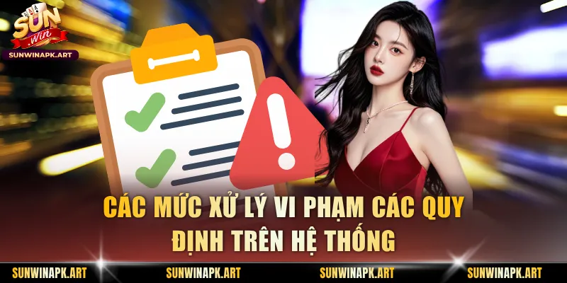 Các mức xử lý vi phạm các quy định trên hệ thống